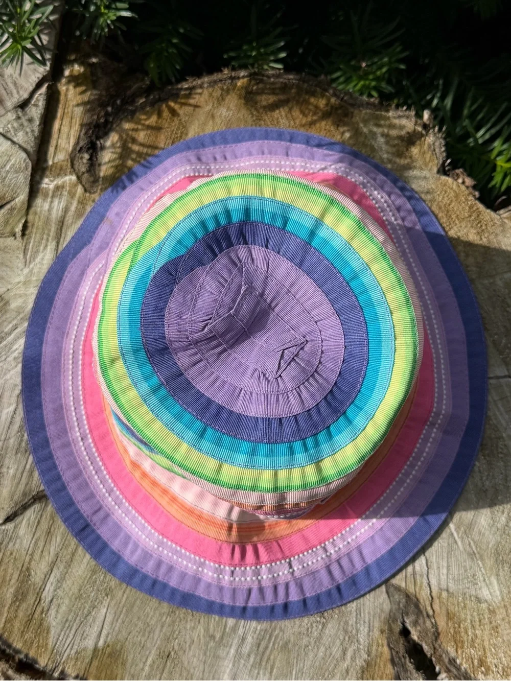 Wallaroo Kids Lids Rainbow Striped Sun Hat - Multicolor
